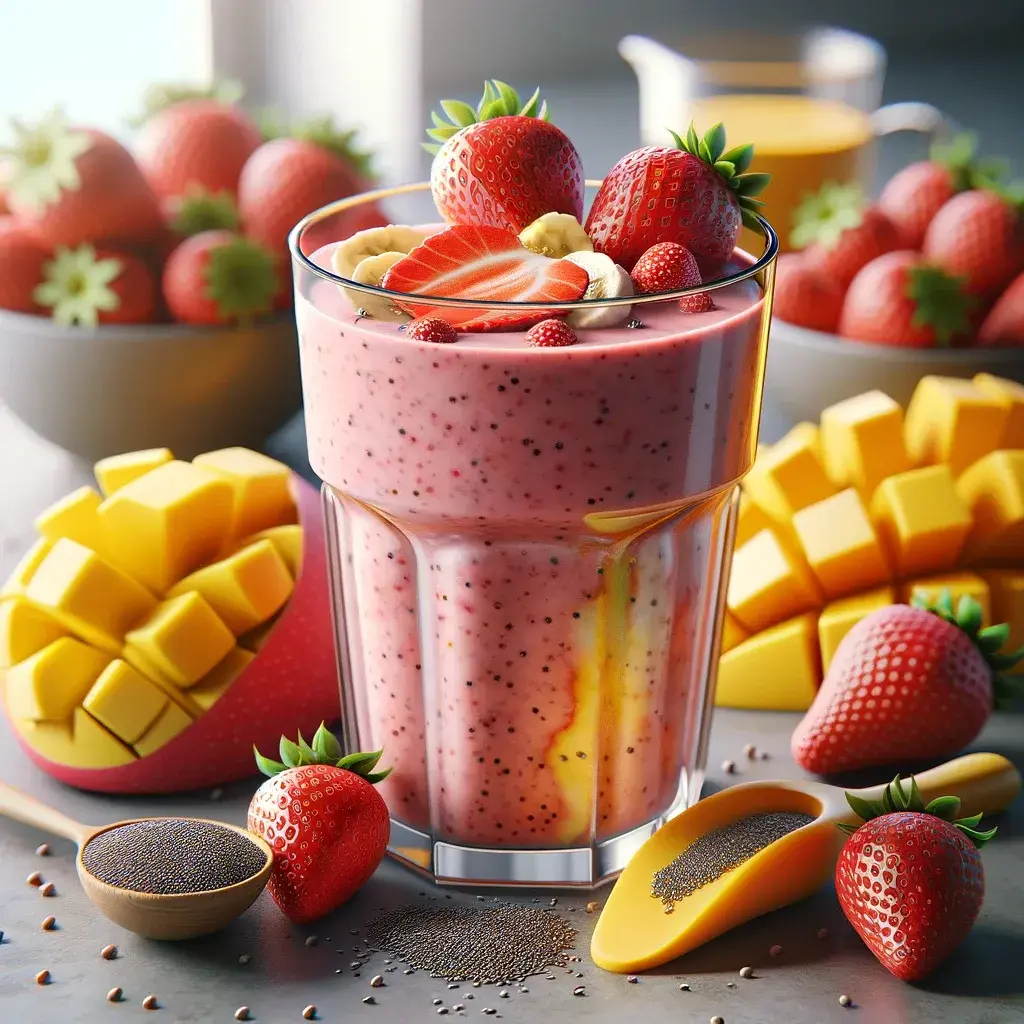 Desayuno para embarazada - Smoothie de frutas y yogur